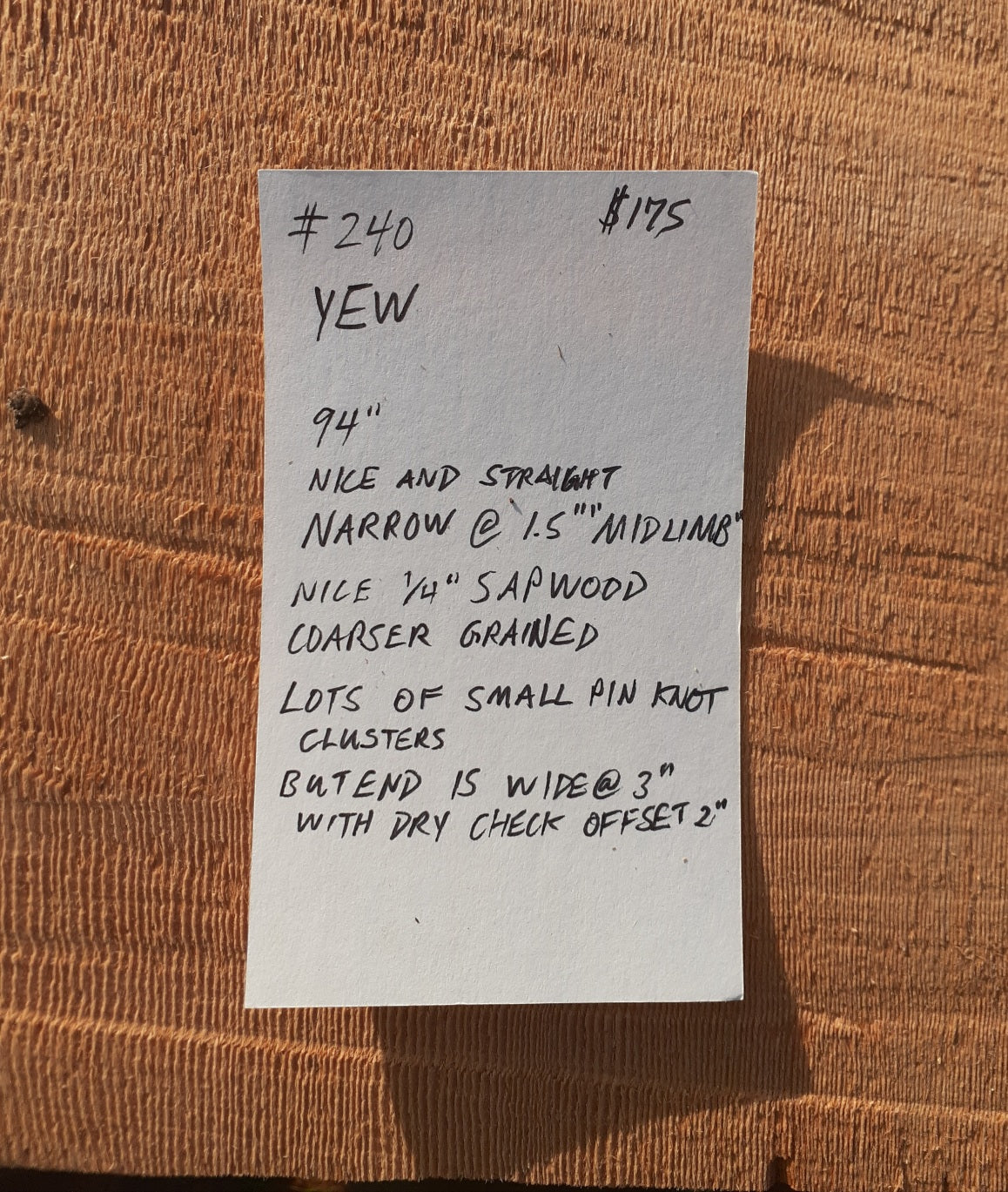 Yew Stave #240